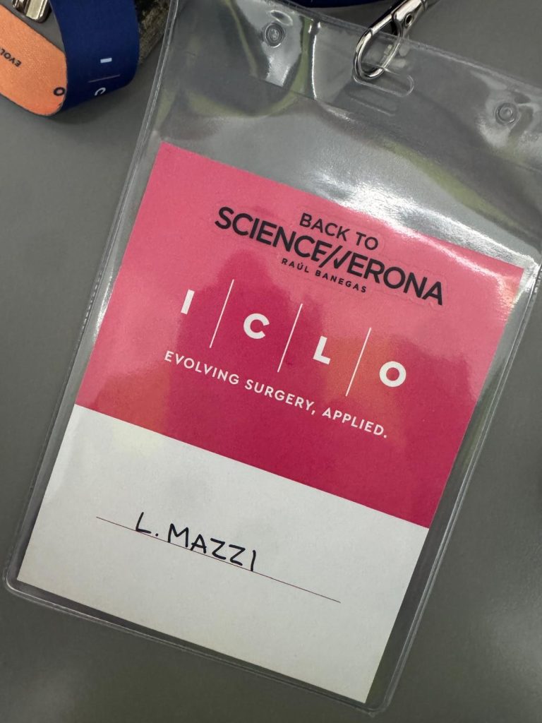 Il badge del dott. Luigi Mazzi al corso Back to Science Verona.